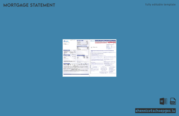 PayPal-Hypothekenabrechnung (USA) im Word- und PDF-Format, 3 Seiten, Beispielvorschau